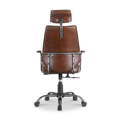 Executive Office Chair Dark Brown Leather