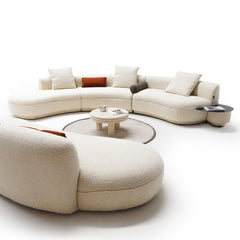 Teddy Curved Sofa with SideTable SF061