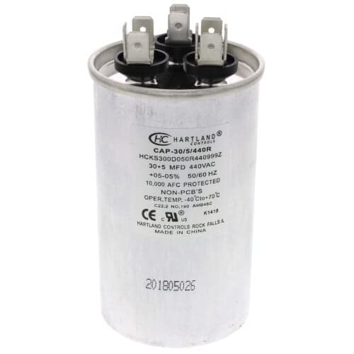 Air Conditioner 30 + 5 MFD Capacitor 370 or 440 VAC Oval Run Capacitor for Fan Motor Blower Condenser