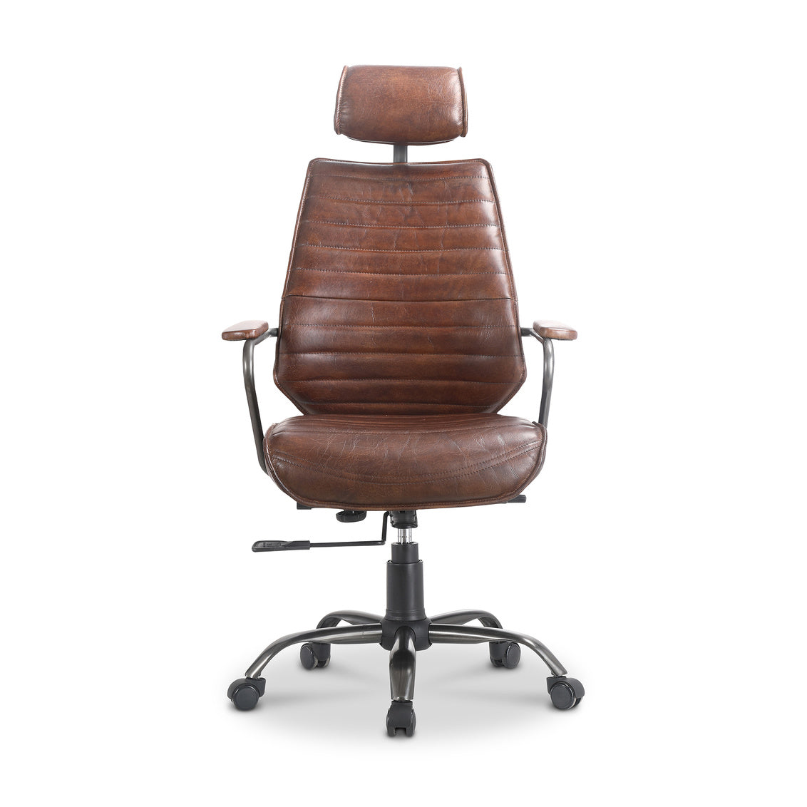 Executive Office Chair Dark Brown Leather