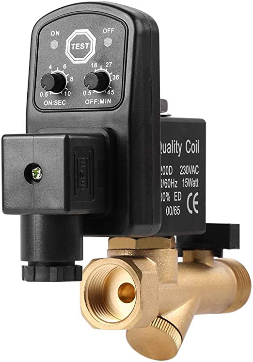 Automatic Electronic Timed Drain Valve Air Tank Water Moisture for Air Compressor Condensate G1 2 DN15 Integrated Valve AC 230V