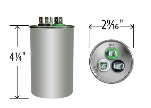 Capacitor Alum Round 50-5µF for Air Conditioner