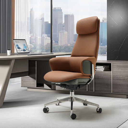 Norris Leather Office Chair With Wheels 8006H