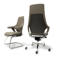 Nigel Leather  Visit/Office Chair Without Wheels 8001G