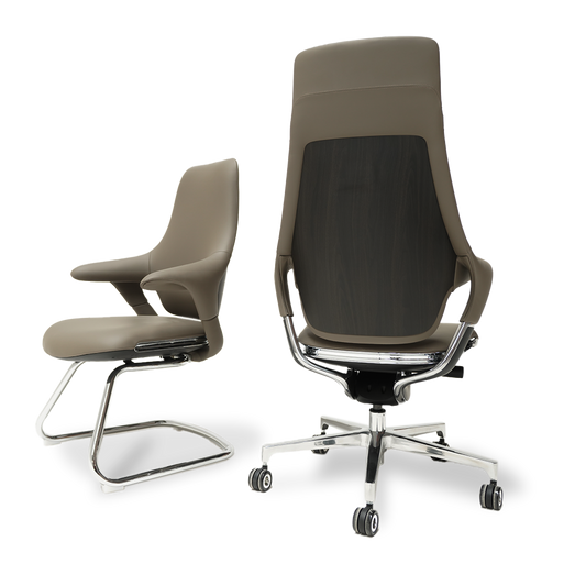 Nigel Leather Office Chair with Wheels 8001HB