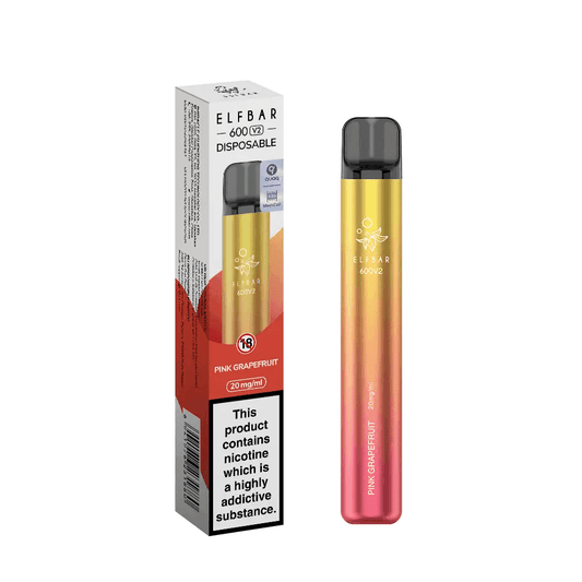 ELF BAR 600 V2 PINK GRAPEFRUIT 20MG Disposable Vape - Click & Vape