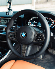 TRE Pre-Preg Carbon Fibre Steering Wheel Trim Accent for BMW M Sport Models (2018+, F40 F44 G20 G21 G42 G30)