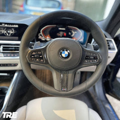 TRE Pre-Preg Carbon Fibre Steering Wheel Trim Accent for BMW M Sport Models (2018+, F40 F44 G20 G21 G42 G30)