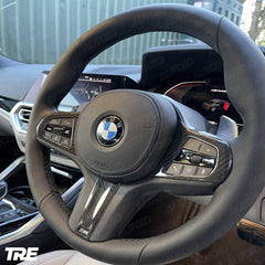 TRE Pre-Preg Carbon Fibre Steering Wheel Trim Accent for BMW M Sport Models (2018+, F40 F44 G20 G21 G42 G30)